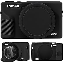 حافظة كاميرا لكاميرا Canon Powershot G7 X Mark III الرقمية، غطاء عدسة قابل للإزالة لحقيبة حماية من السيليكون الناعم، غطاء من السيليكون، حافظة كاميرا مطاطية ناعمة، أسود