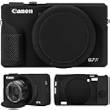 Supmay Camera Case for Canon Powershot G7 X Mark III Digital Camera, Soft Silicone Protective Bag Removable Lens Cover, Silicone Cover Rubber Soft Camera Case, Black
