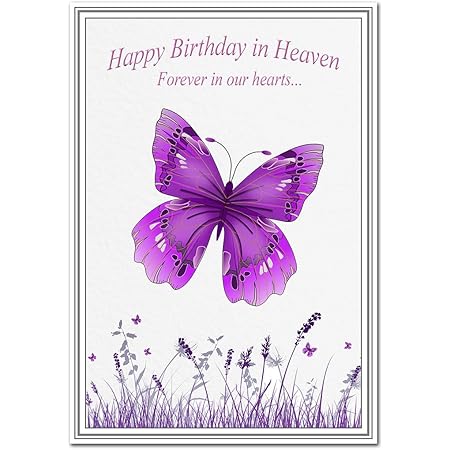 Happy Birthday In Heaven Niece Birthday Cards For Babies In Heaven Card - Sincere Wishes For Baby Or Child  - In Memory Of A Son Daughter Brother Sister Cousin Niece Nephew Friend -  Butterfly Card : Amazon.co.uk: