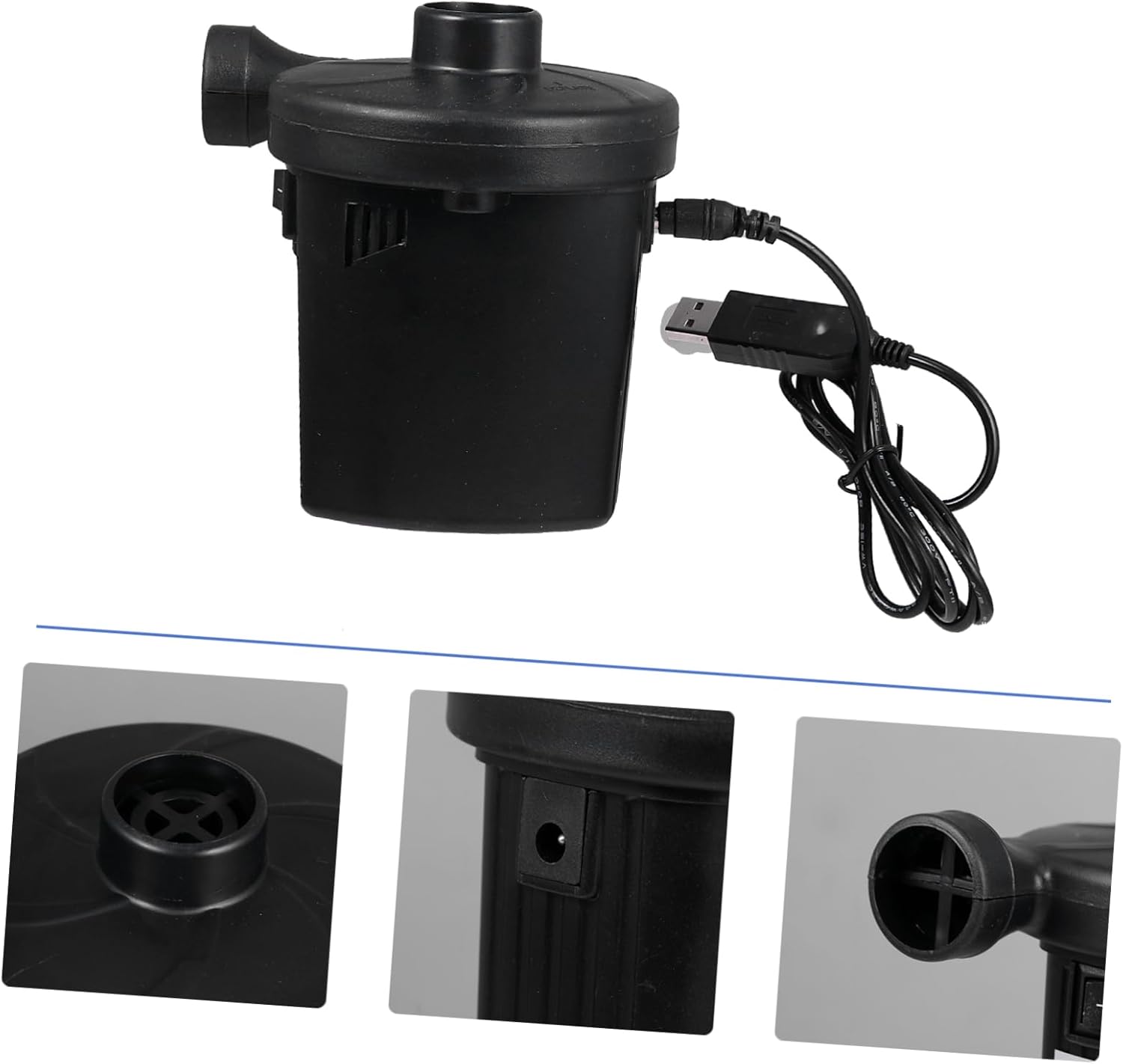 Alipis Electric Pump Rechargeable USB Air Pump for Air Mattresses Rafts Beds Boats Pool Toys High-Speed Motor