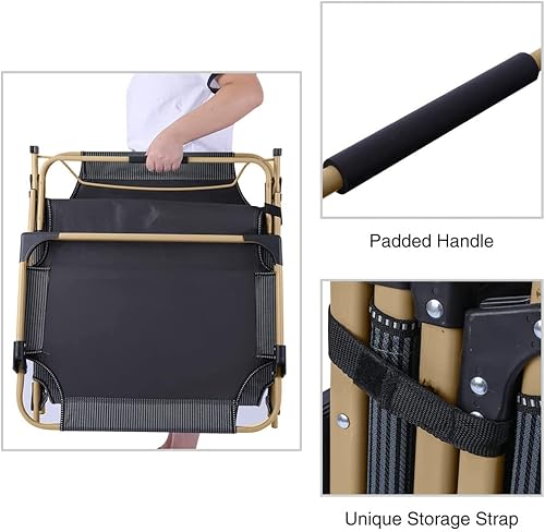 Miniatura 5 de Cuna plegable portátil para acampar silla de playa portátil silla de patio sillón ajustable en 4 posiciones para adultos cama para dormir al aire