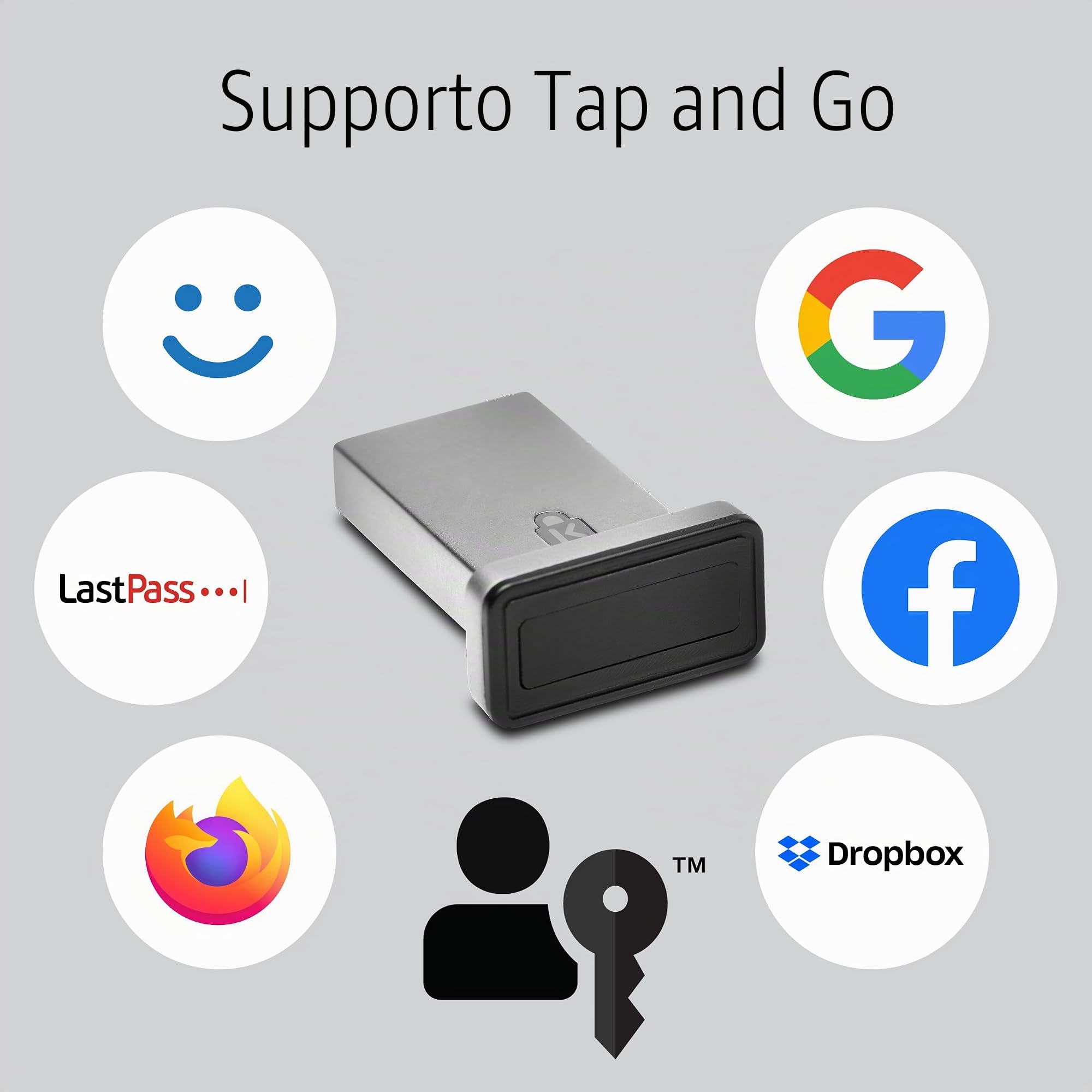 Kensington VeriMark™ Gen2 USB-A lettore di impronte digitali - Windows Hello e Windows Hello per aziende, Tap and Go, anti-spoofing (K64704WW)