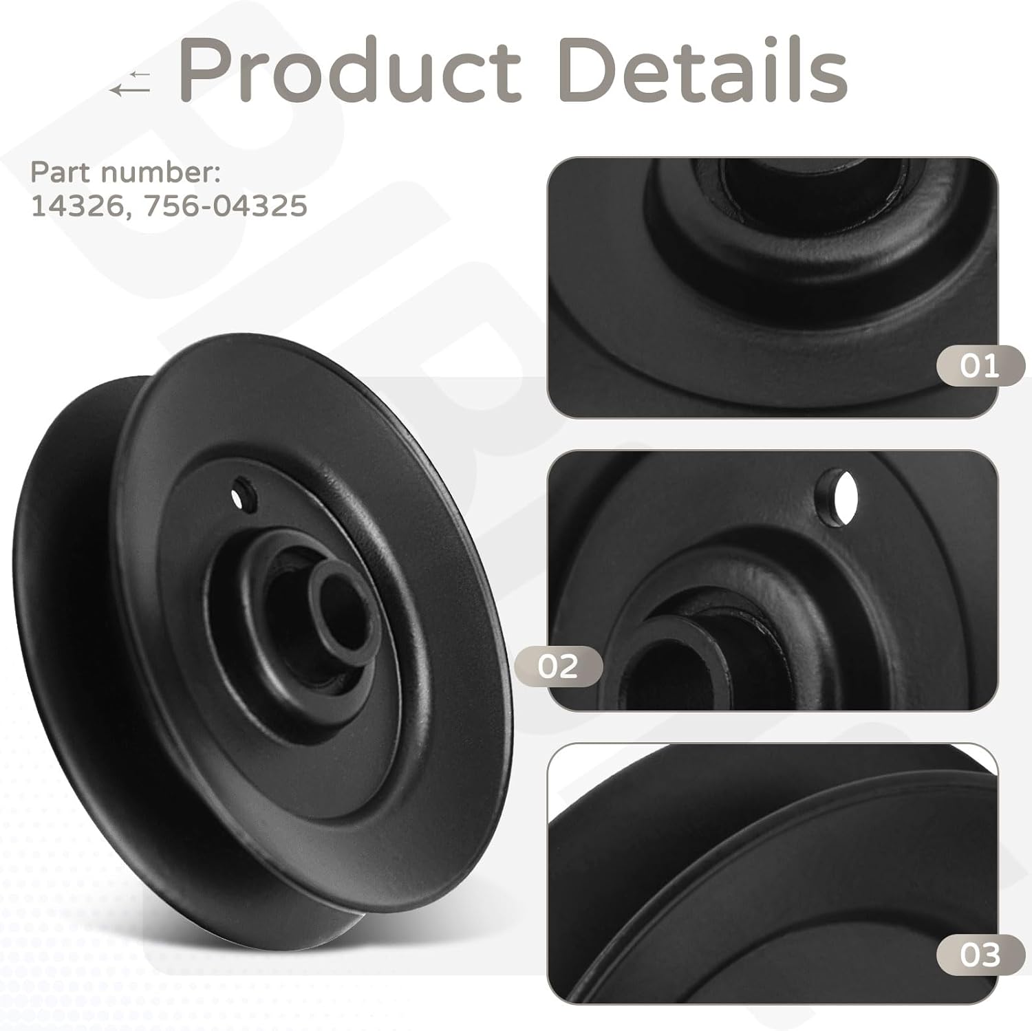 2 Pack 14326 Rotary V-Idler Pulley for MTD Troy-Bilt Cub Cadet 13RX91AT056 Replaces 756-04325