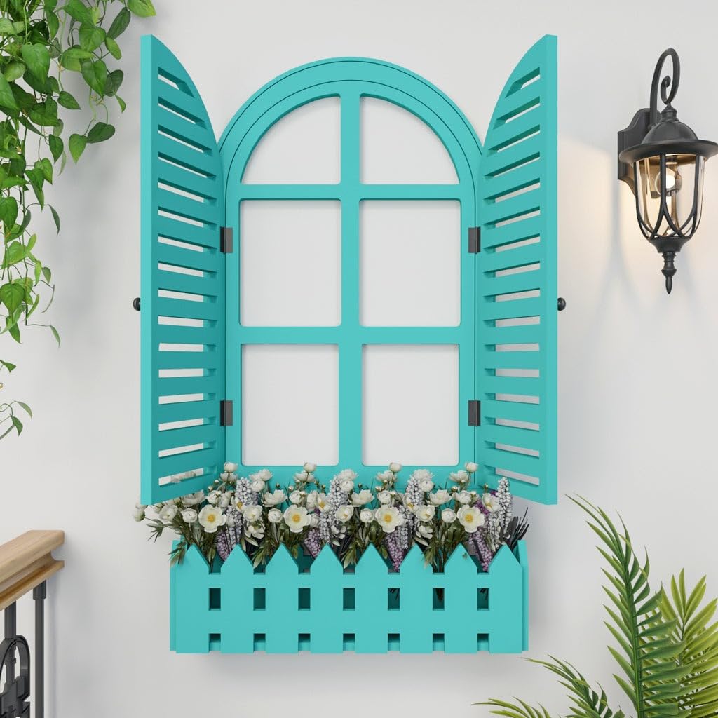 JL Home DecorVenice Style Vintage Wooden Wall Decor/Window Frame Wall Decor for Hanging Plant ...