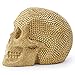 Mageeko Skull Statue Décor Halloween Skeleton Head Gothic Resin Figurine Decoration Sculpture Collectible Gifts Gold