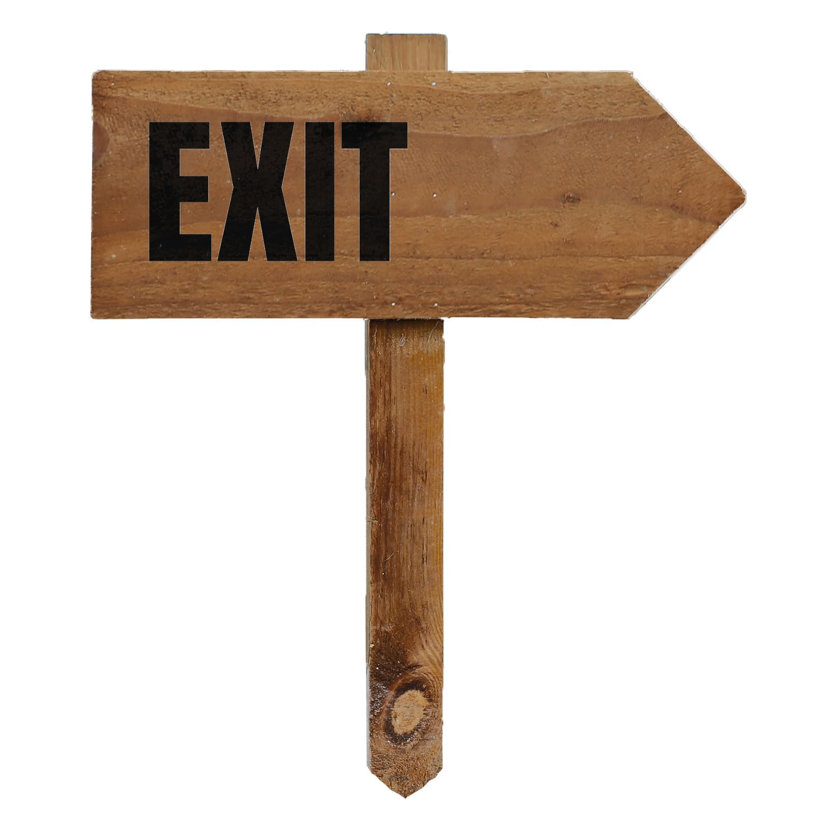 Outdoor Exit Sign with Stake, Wooden Arrow Pointing Right or Left, Party Pub Shop Garden Sign
