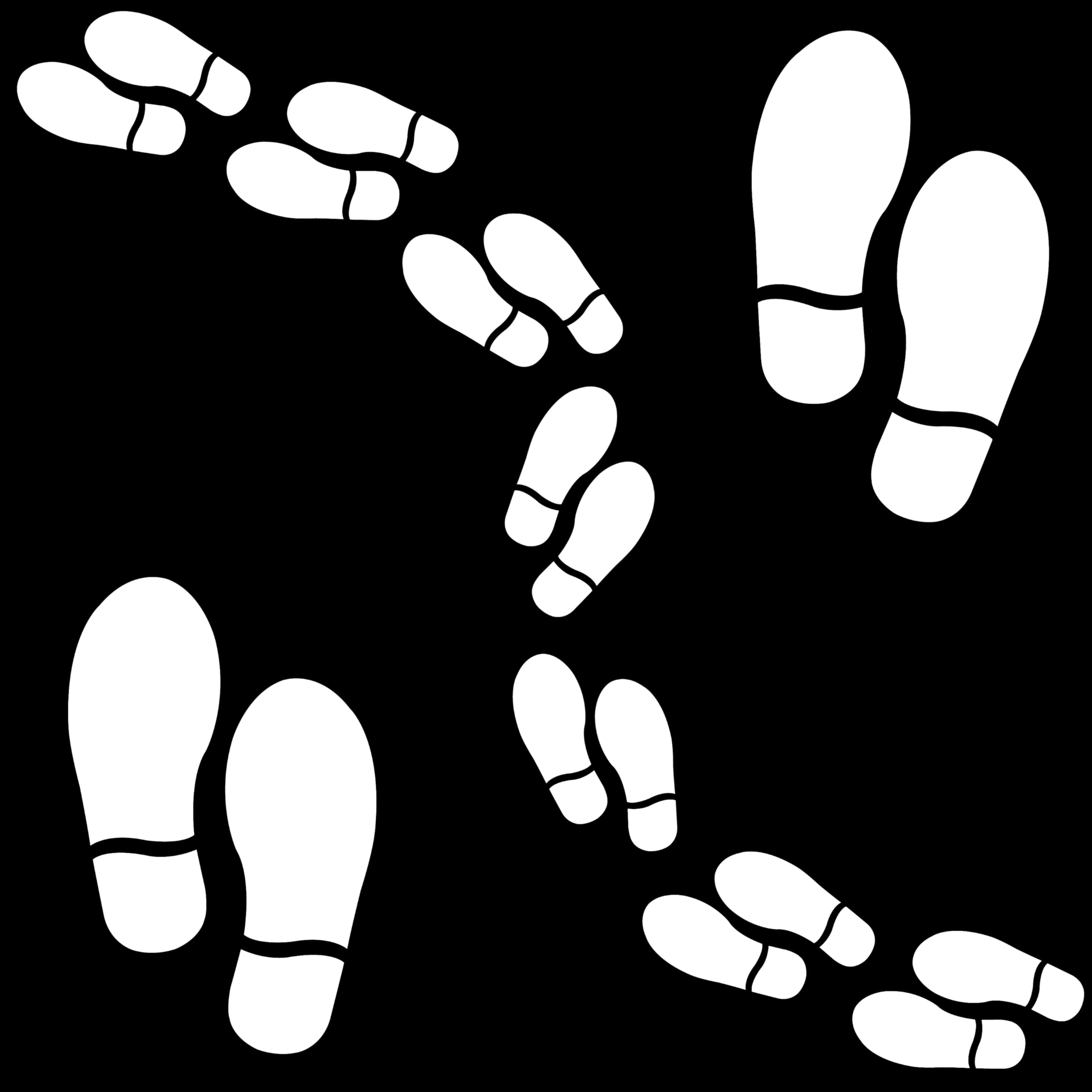 Autocollants au sol empreintes de pieds blancs : évitez la confusion dans vos files d'attente