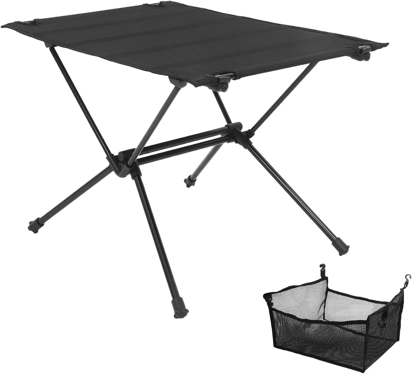 Cabilock Portable Folding Aluminum Camping Table with Storage Net, Lightweight Small Outdoor Foldable Picnic Desk for Hiking, BBQ, Travel and Backpacking