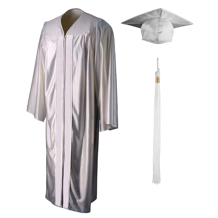 Buy Adult Shiny Graduation Gown, Cap and Tassel Set Incl 2021 Signets ...