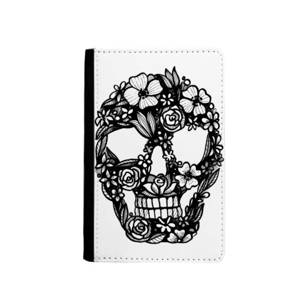 Étui portefeuille de voyage squelette fleur 3.7x5.8" multicolore