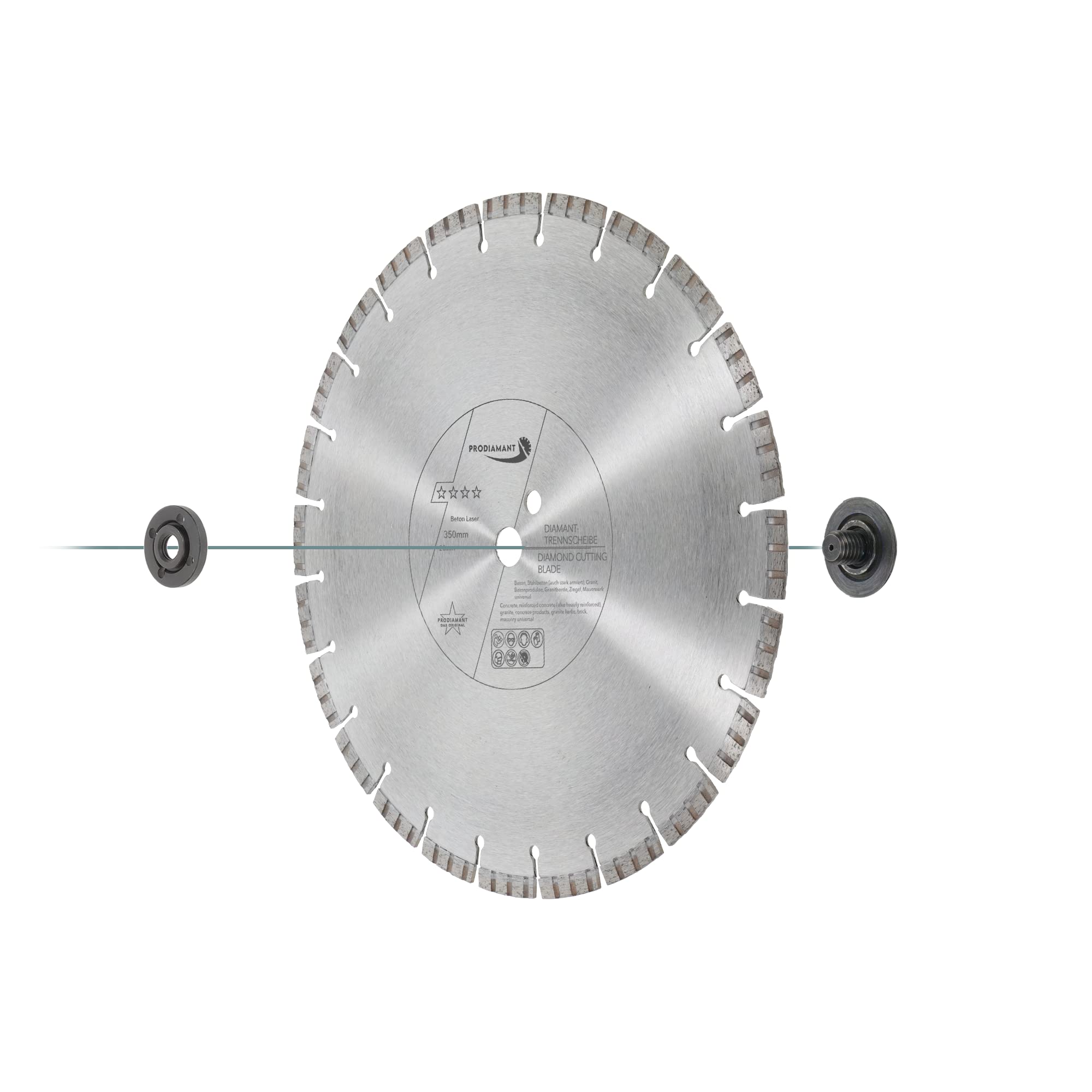 PRODIAMANT Disco de corte de diamante premium para hormigón láser 350 mm x 20 mm Disco de corte de diamante soldado por láser