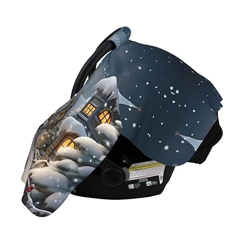 Miniatura 3 de Baby Car Seat Canopy Cover for Mom, Soft Breathable Nursing Breastfeeding Covers Multi Use Stroller Sun Shade Newborn Shower GiftChristmas Snow