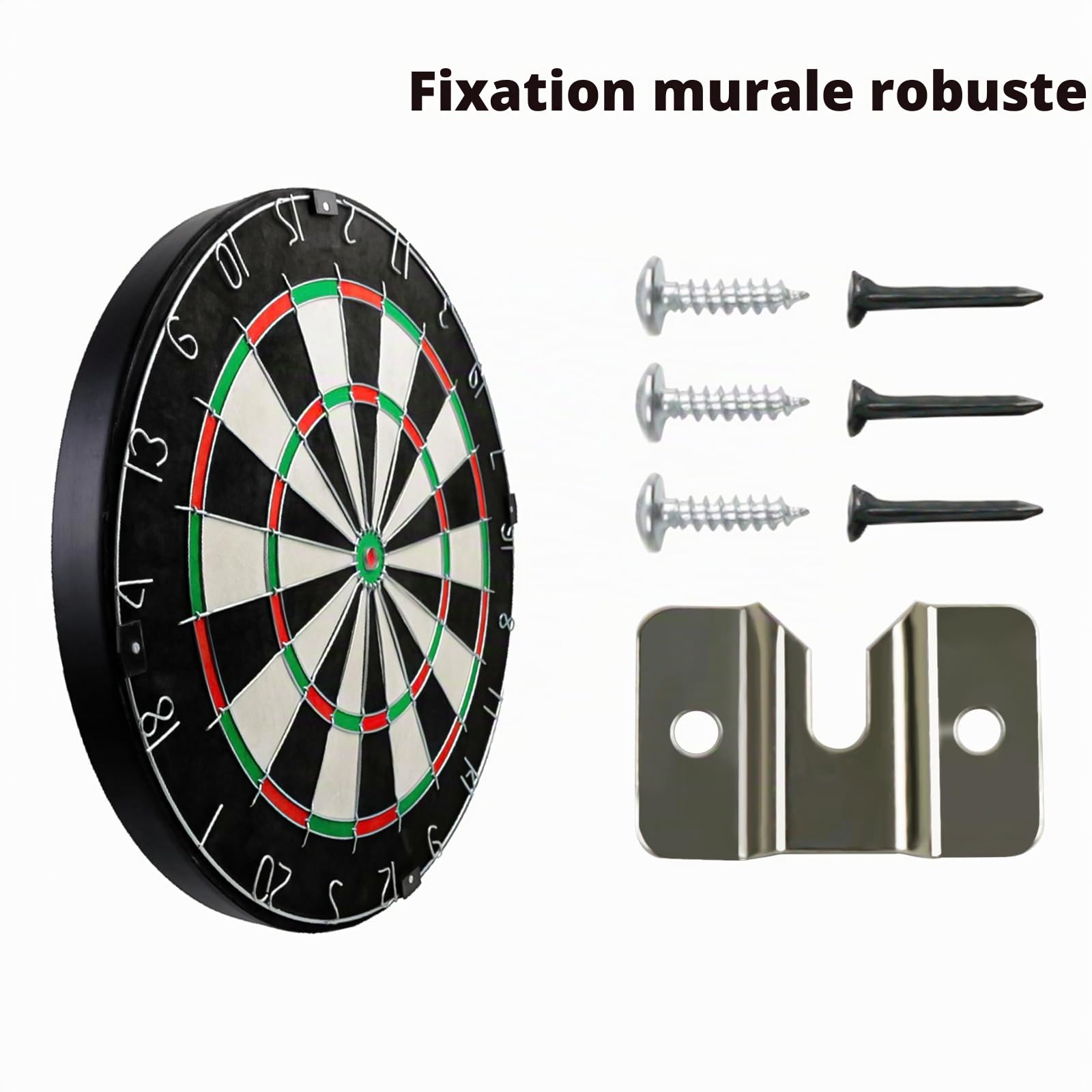 Jeu de fléchettes en sisal à poils professionnels internationaux Ø18''/45cm 4,5kg Épaisseur 4cm avec 6 fléchettes en acier