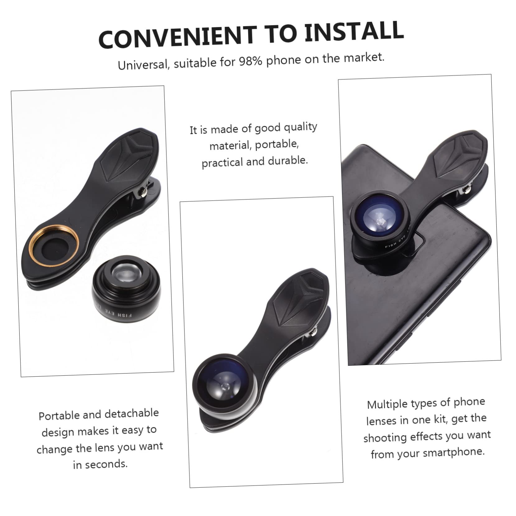 2juegos Kit De Lentes Clip para Móvil Macro y Gran Compatible Mayoría De Teléfonos Inteligentes Diseño y