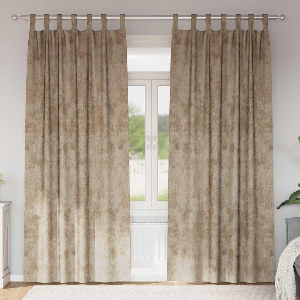 Cortinas de terciopelo, 2 unidades, color champán, 260 x 140 cm, con oscurecimiento y privacidad, cortinas térmicas opacas para salón, dormitorio, habitación de los niños, bufanda moderna con