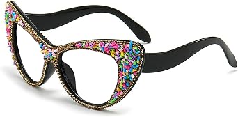 Melrose Diamond Jewelry Farsightedness Glasses Womens Unique Cat Eye Diamond Punk Reading Glasses