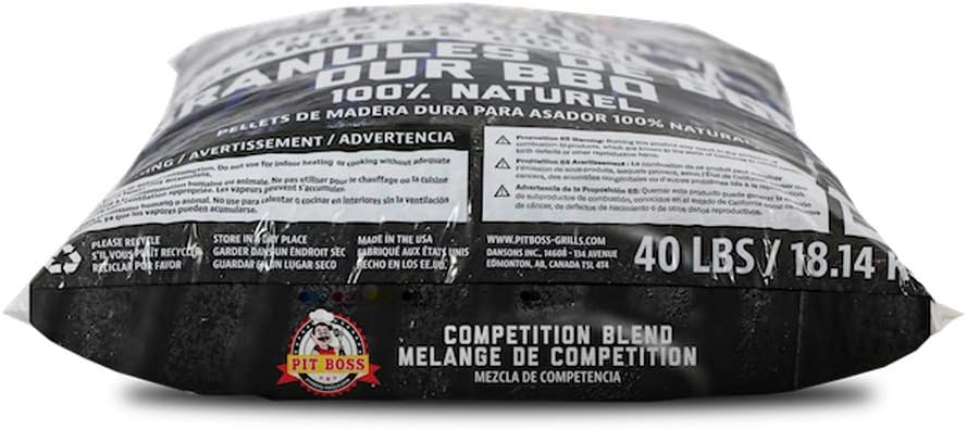 Pit Boss 55435 40 Pound Bag BBQ Wood Pellets for Pellet Grill, Competition Blend : Patio, Lawn & Garden