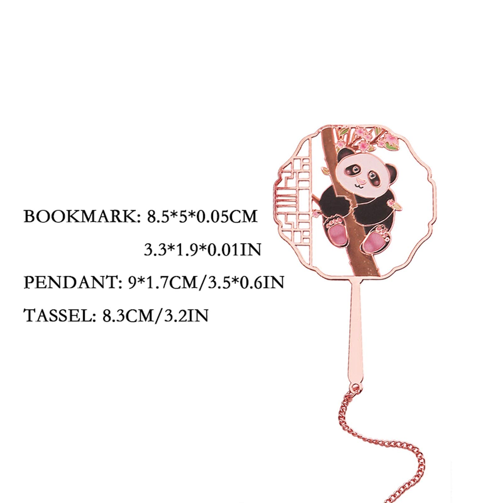 Lesezeichen Metall-Panda-Lesezeichen schöne Retro-Messing-Lesezeichen mit Anhänger und Quasten-Buchmarkierungen Leserinnen und Kinder Buch Markierungen (Color : A)
