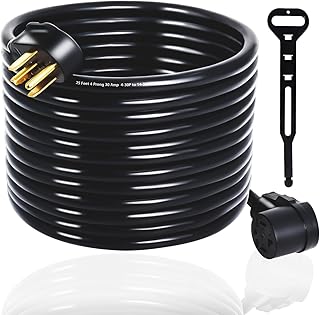 25 Feet 4 Prong Dryer Extension Cord, 30 Amp NEMA 14-30P to 14-30R for RV Dryer Power Extension and EV Charging with UL Listed,125V/250V-𝙃𝙚𝙖𝙫𝙮 𝘿𝙪𝙩𝙮