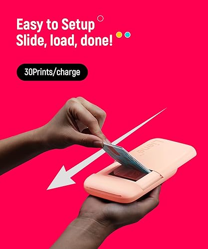 Miniatura 8 de Liene Impresora fotográfica, mini impresora instantánea portátil instantánea de 2 x 3 con papel adhesivo de 50 Zink, Bluetooth 5.0, compatible con