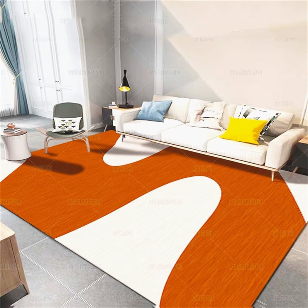Tapis de salon rouge moderne pour un espace de vie chaleureux