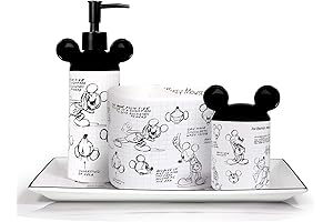 Disney Mickey Mouse Toothbrush Holder | Ceramic Housewarming Gift | Bathroom Set Accessory
