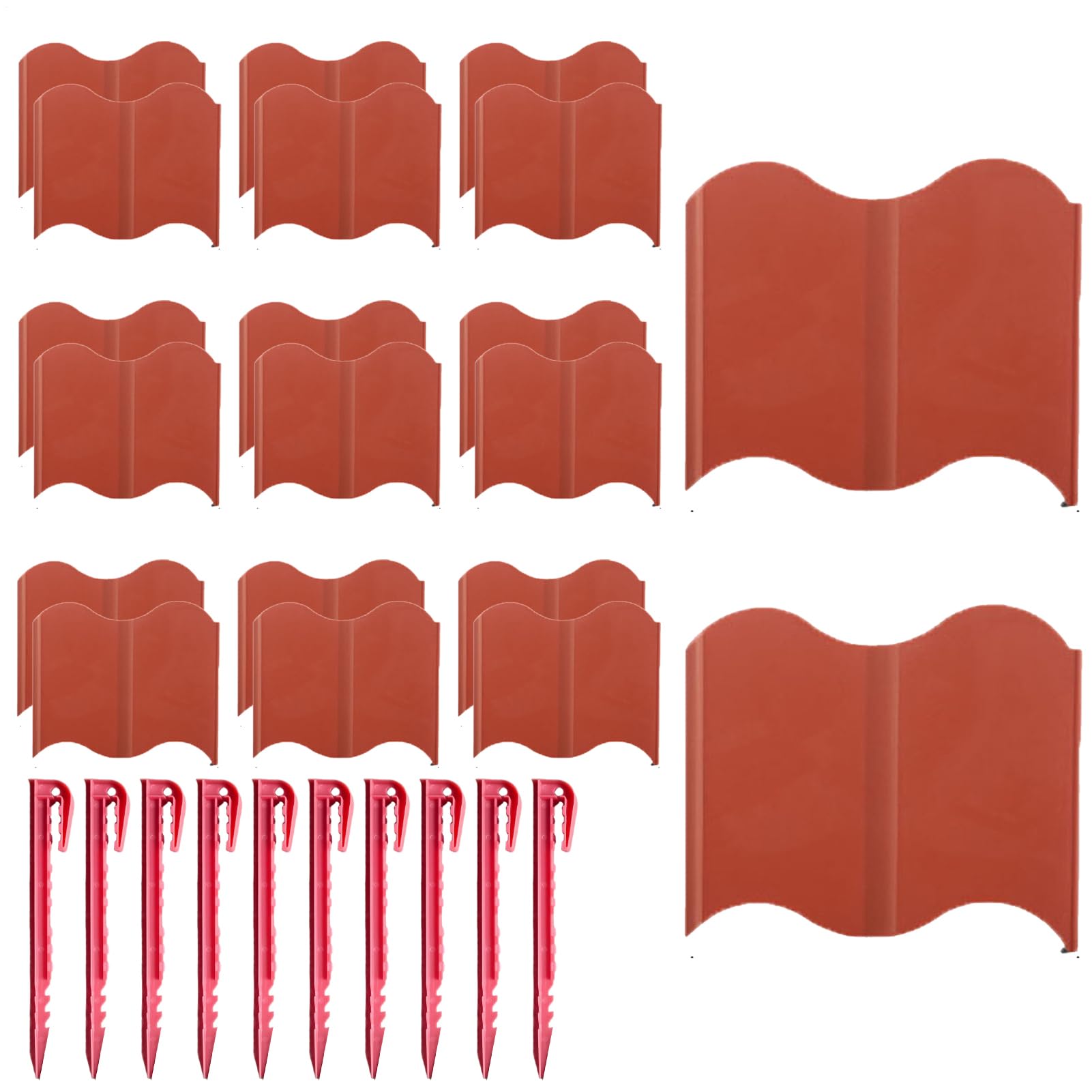 Bordure de jardin flexible et barrière de protection amovible pour parterre, 14x15cm