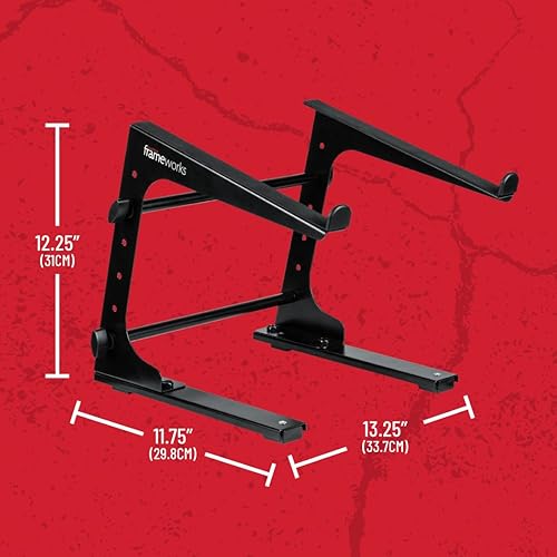 Miniatura 6 de Gator Frameworks Portátil de escritorio portátilDJ Controller Stand con altura fija, (GFWLAPTOP1000)