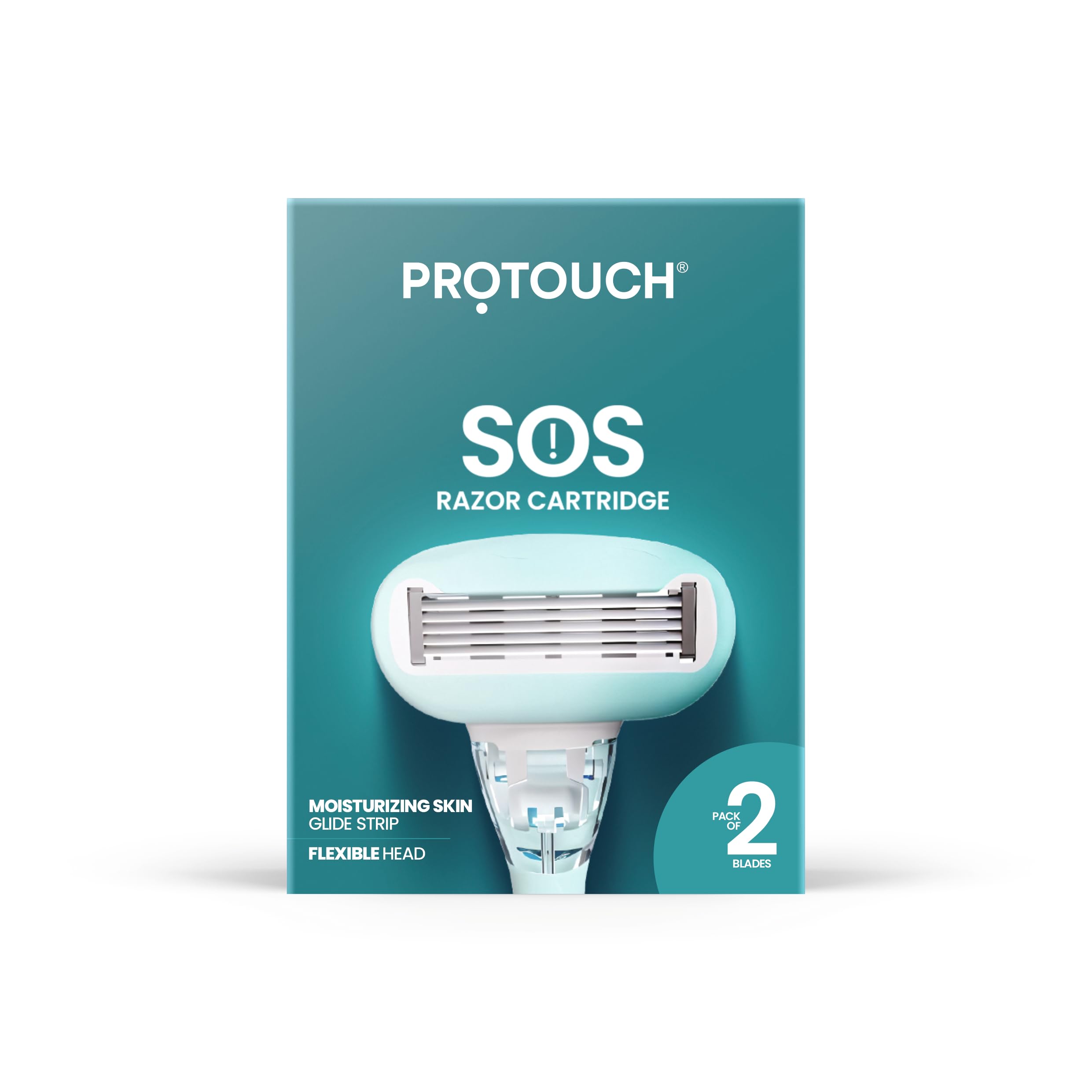 PROTOUCH SOS Razor Cartridge | Painless & One Stroke Hair Removal Razor | 5-Blade Technology | Flexible Head for Flexible Shave | All Skin Types