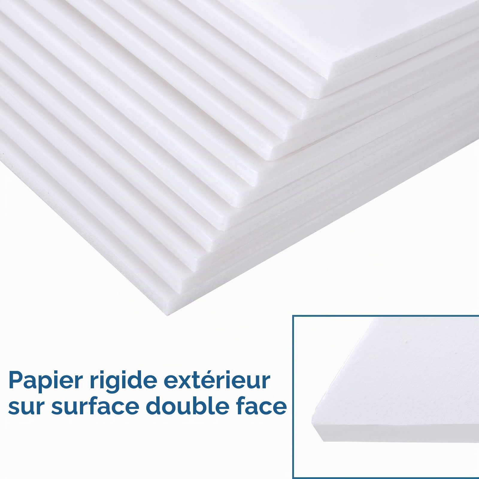 ASelected Lot de 10 planches de mousse de polystyrène A3 (420 x 297 mm), 5 mm d'épaisseur, pour modélisme, montage de photos, présentations, projets d'art et d'artisanat (blanc)