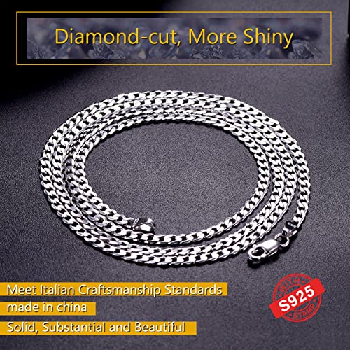 Prosteel 925 Sterling Silver Cuban Chain Necklaces For Women Boys Aesthetic Jewelry Delicate Thick Silver Chains 20 Inch Womens Necklace #TOP4