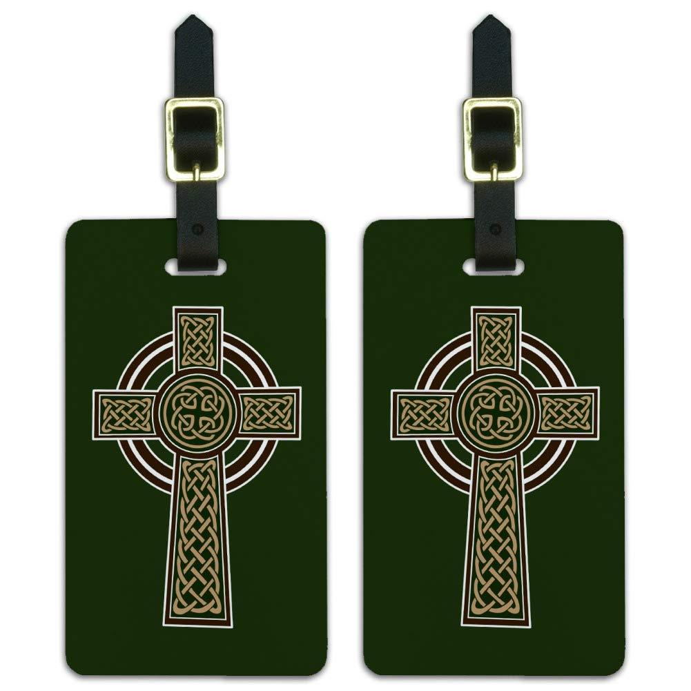Celtic Christian Cross Irish Ireland Luggage ID Tags Carry-On Cards - Set of 2