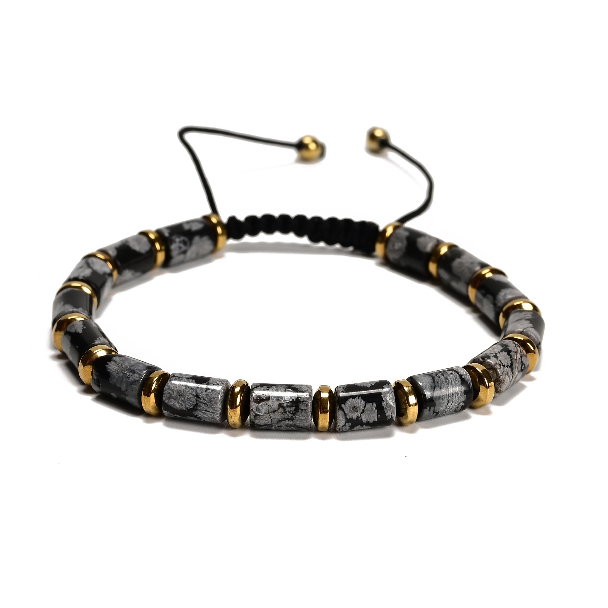 6x8mm Koralik w kształcie tuby Regulowana bransoletka z koralików - Energia Biżuteria Boho Prezenty dla kobiet mężczyzn