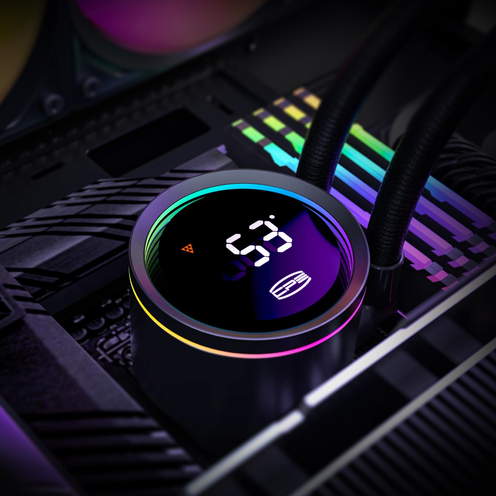 PCCOOLER Raffreddamento Liquido per CPU ARGB con Display Digitale, 3 Ventole Silenziose ARGB PWM, Compatibile con Intel LGA 20XX/1851/1700/1200/115X & AMD AM5/AM4 (DA360 PRO Digital)