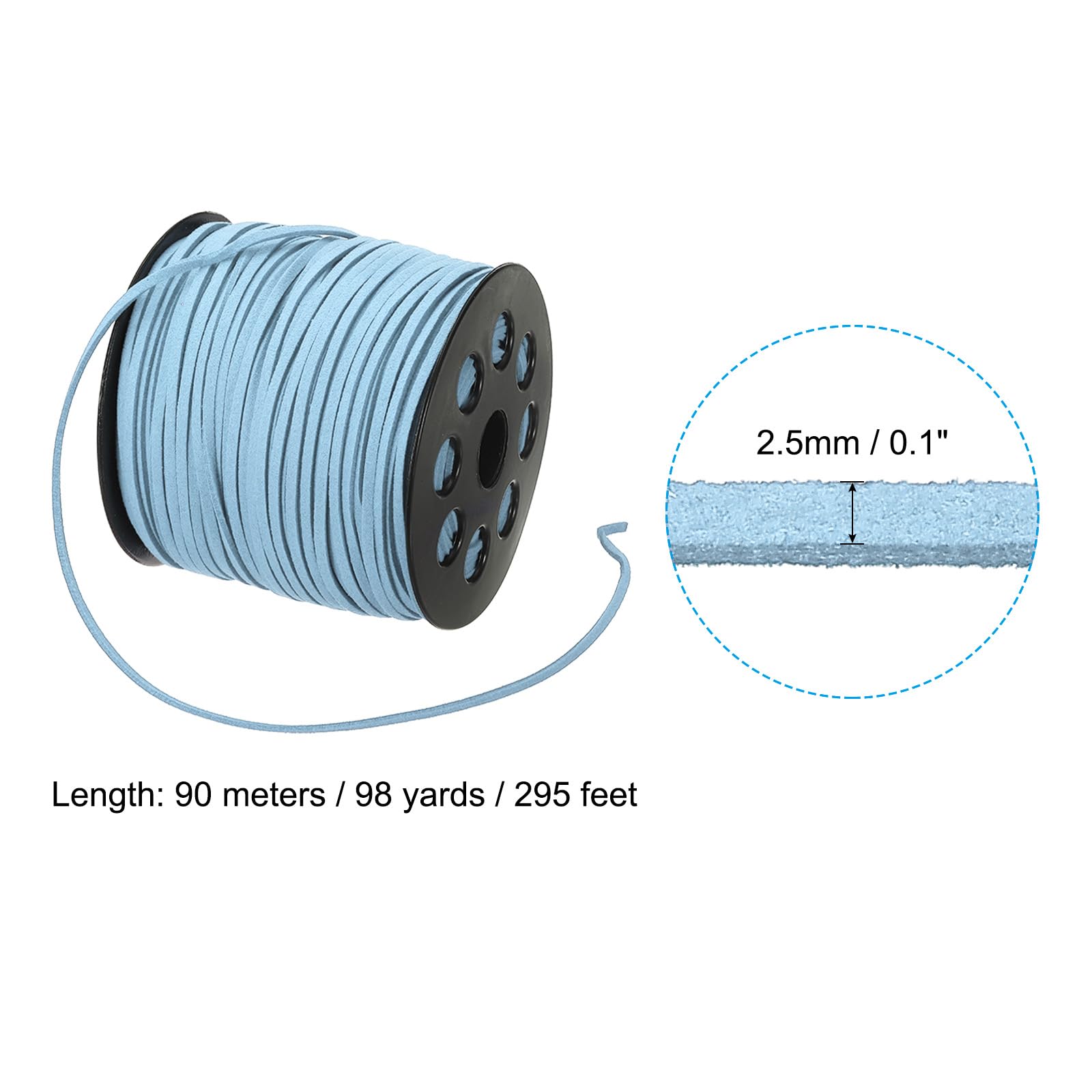 PATIKIL Suede Leather Cord 2.5mm 98 Yard - Image 2