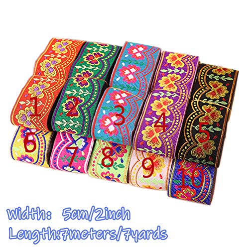 Embroidered Clover Jacquard Ribbon Shamrock Floral Lace Fringe Trim For St Patricks Diy Costume Embellishment Decorations Width 2Inch By 7 Yards (Black) #TOP1