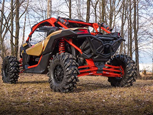 Superatv Rear Bumper For Can-Am Maverick X3 (See Fitment) - Made Of Heavy Duty Tubing -Powder Coated For Extra Durability - Built-In Towing Clevis - Bolt-On Mounting Install -Easy Access To Change Oil #TOP3