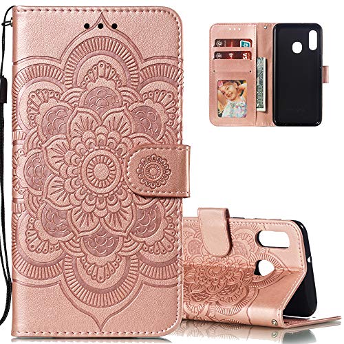 Protection Samsung Galaxy A10E coque fine Mandala Rose Gold LEECOCO LD