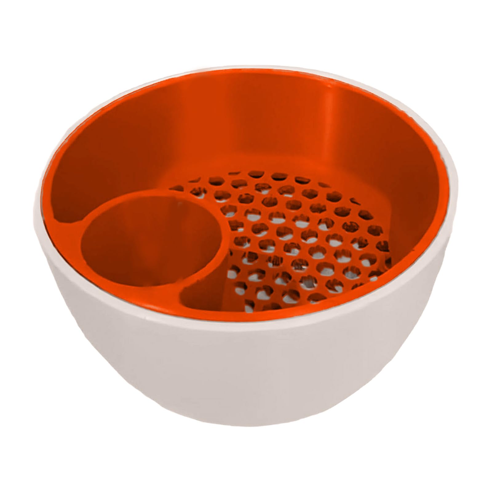 3D Printed Nut & Seed Bowl, Dual-Chamber Pistachio Bowl with Shell Container, 2-in-1 Snack Organizer Serving Bowls with Built-In Trash Compartment for Pistachios, Sunflower Seeds (1PC, Red)
