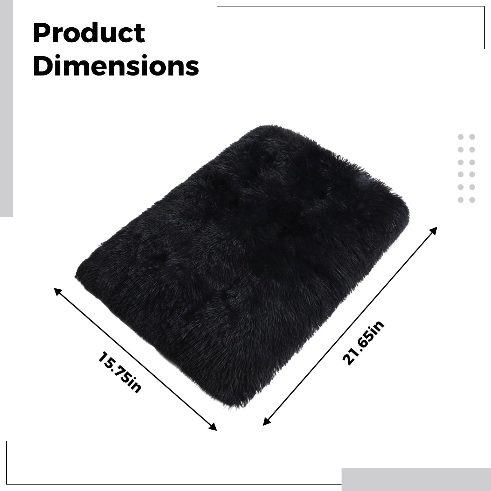 Générique Tapis de Cage pour Petit Chien Noir, 55 x 40 cm, lit Moelleux et Doux pour Chiot, Tapis Chaud pour chenil d'hiver pour Petits Chiens et Chats, Couchage Confortable pour Cage
