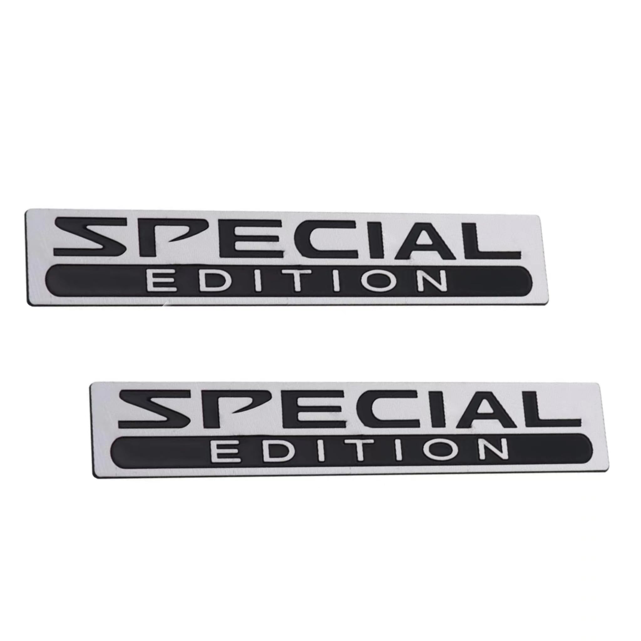 Yandier 2Pcs 3D Metal Special Emblem Car Special Badge Trunk Door Fender Car (White Black)