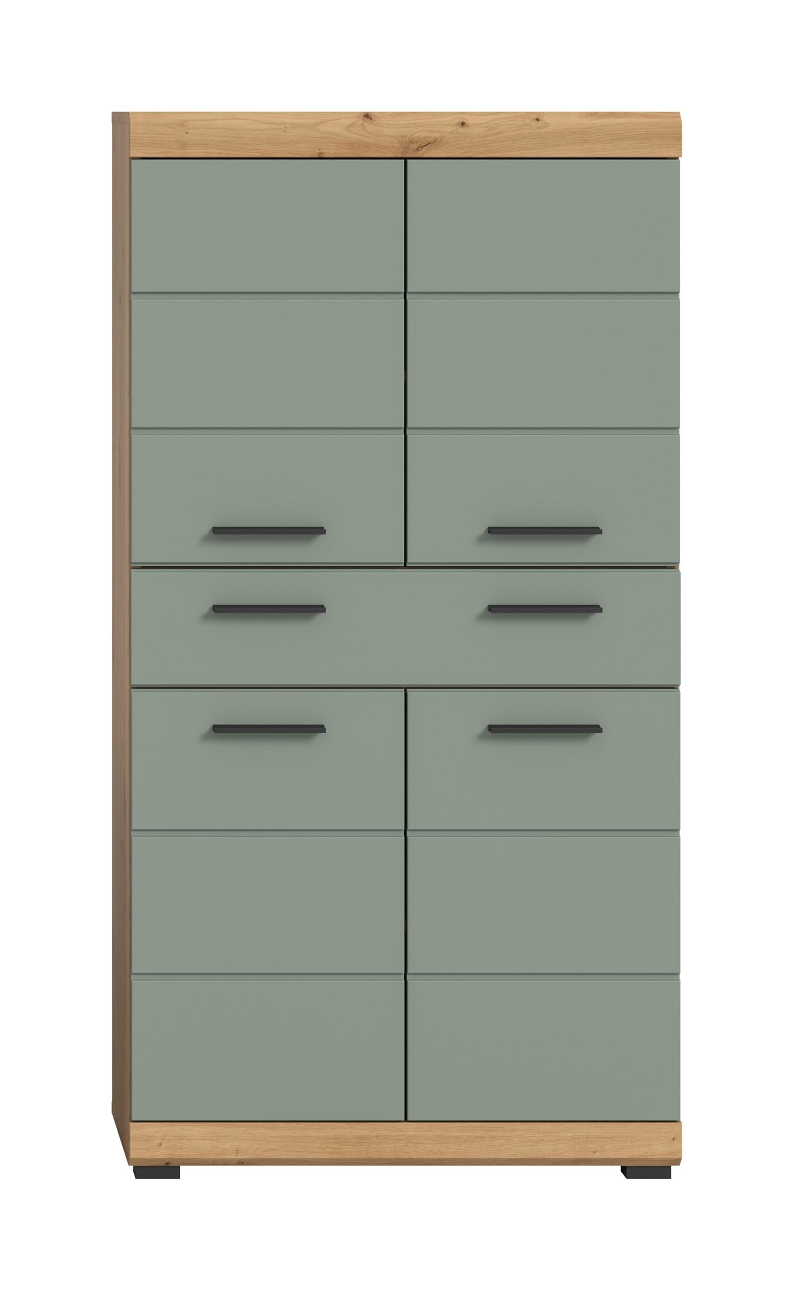 xonox.home - Badmidischrank Scout 74x141x31 cm in Artisan Eiche und Salbei - Badmöbel Badset Badezimmerkombination - Pflegeleichte Oberfläche hochwertig verarbeitet – Bild 2