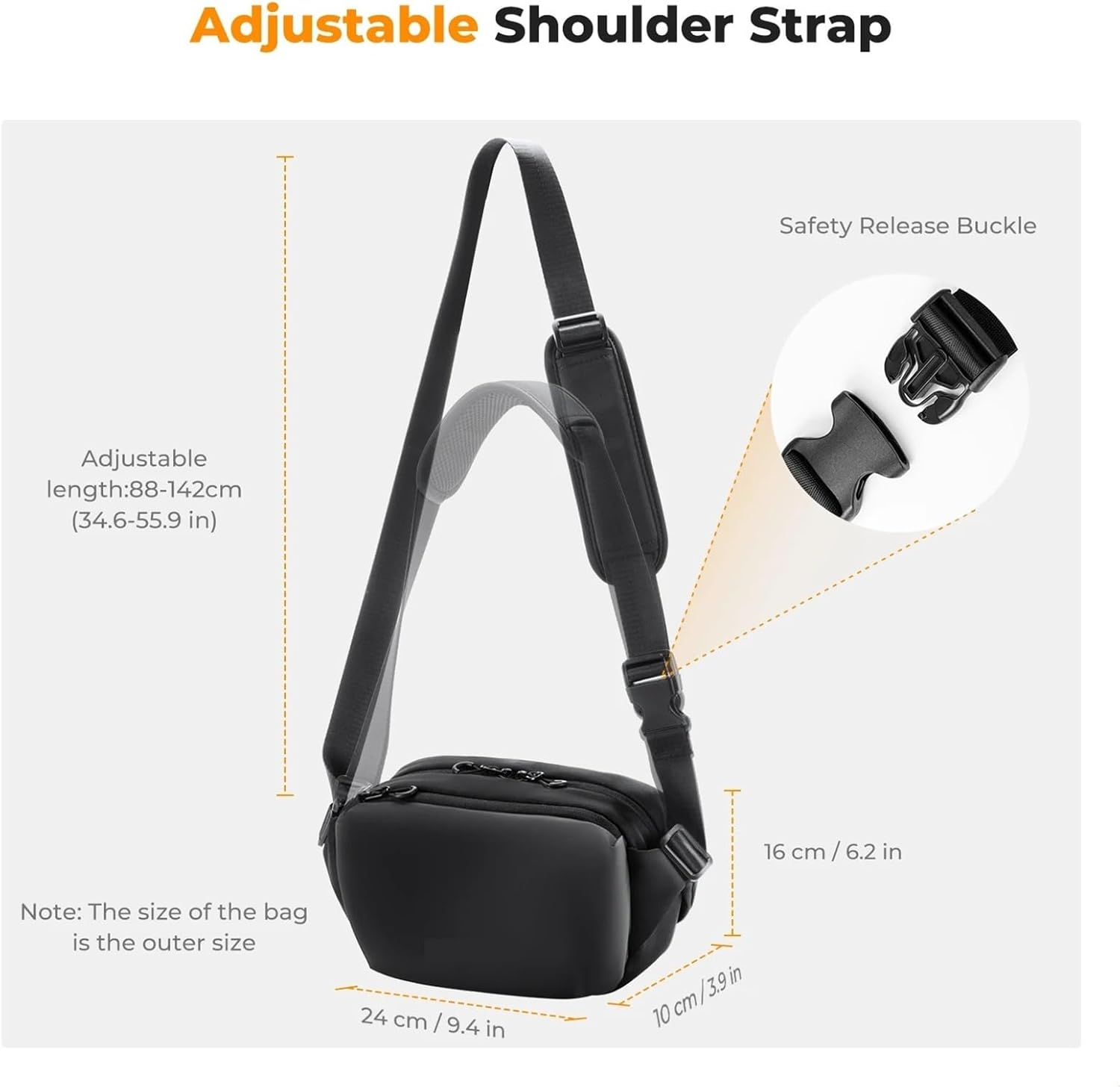 Compatible for Canon Sony 4L Camera Sling Bag Lightweight Travel Photography Shoulder Bag Camera Case with Tripod Holder