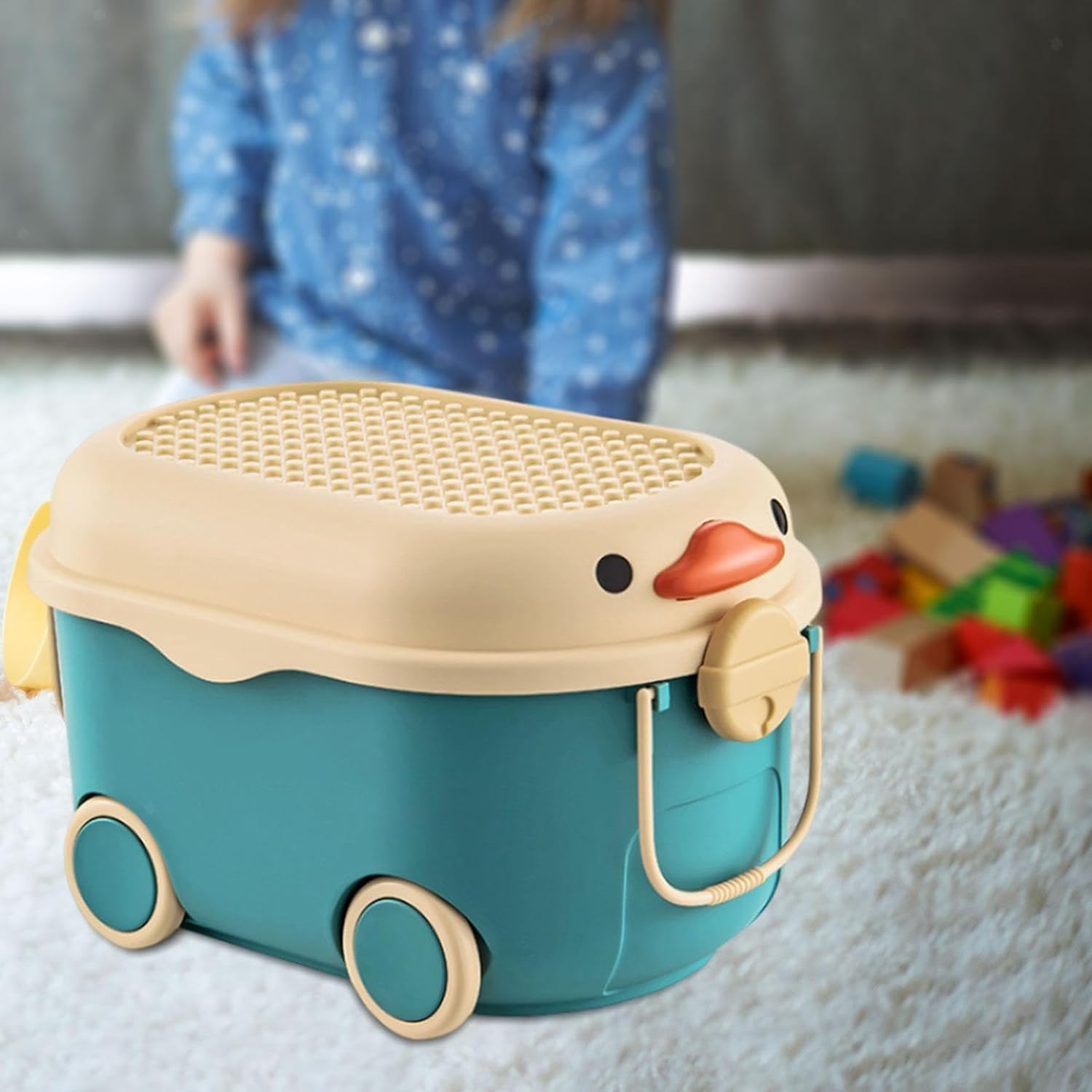 DROZIP Toy Storage Box With Locking Lid & Handle, Toy Storage Organiser ...