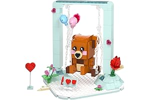 Valentines Brown Bear LEGO Compatible Building Toy Set – Bear with Heart,...