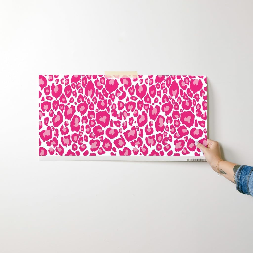 Peel & Stick Wallpaper Swatch - Cheetah Print Pinks Animal Hot Pink Leopard Spots Cat Custom Removable Wallpaper by Spoonflower