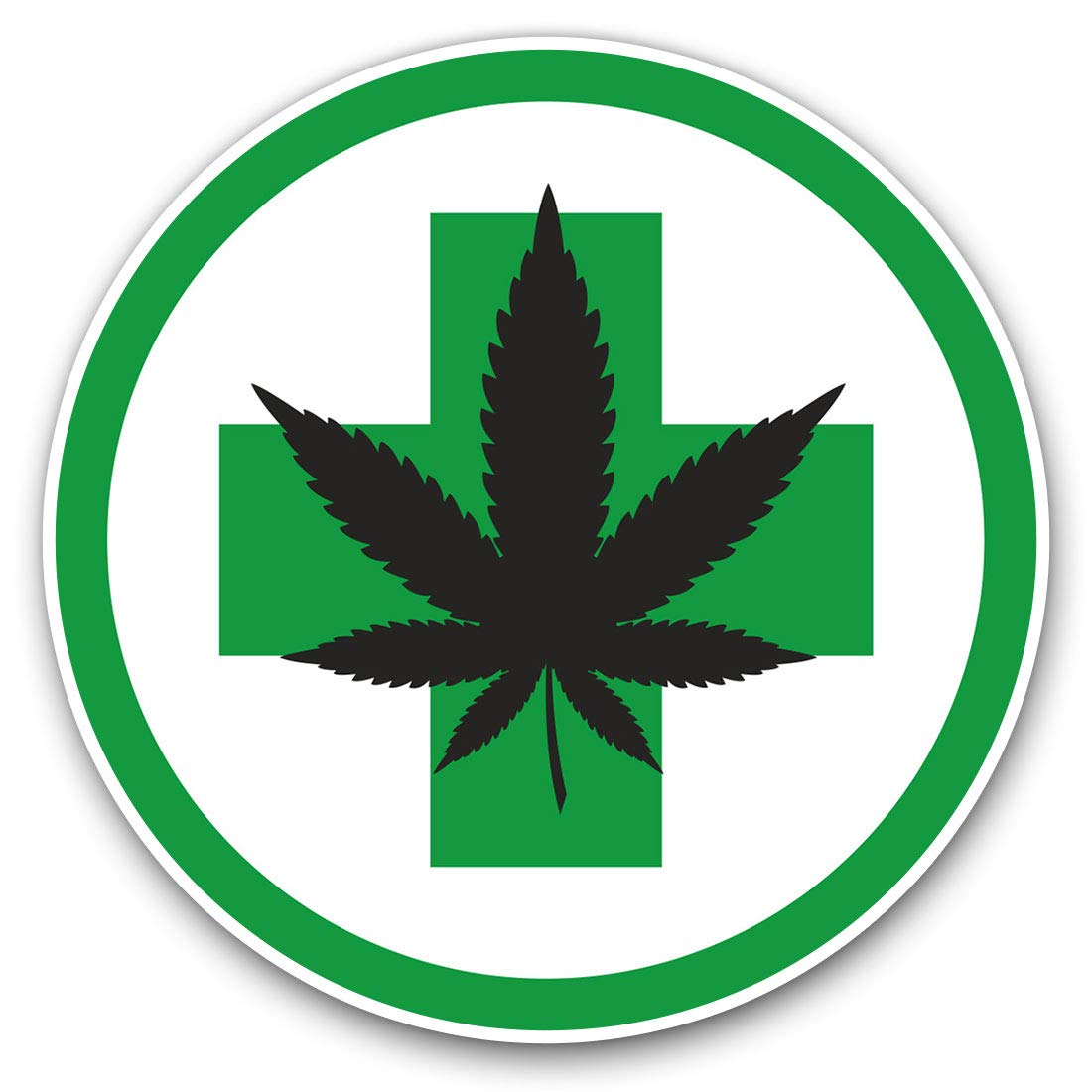 Destination Vinyl Ltd Cannabis Medical Weed Sign Marijuana 5721 Vinyl Stickers (Set Of 2) 7.5Cm - Cannabis Medical Weed Sign Marijuana #5721