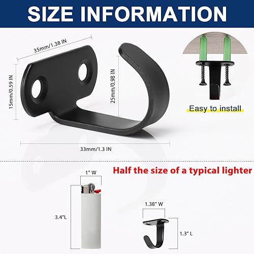 Miniatura 2 de NearMoon Ganchos de techo de acero inoxidable montados a tornillo, gancho para ropa debajo del estante para toallabata, colgador de ropa resistente