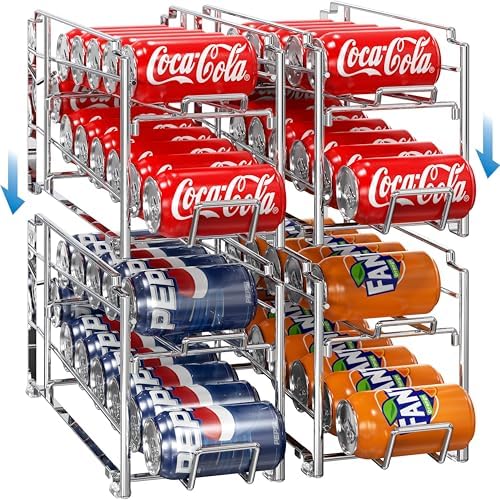 2 Pack - SimpleHouseware Stackable Front Loading Beverage Can Dispenser ...