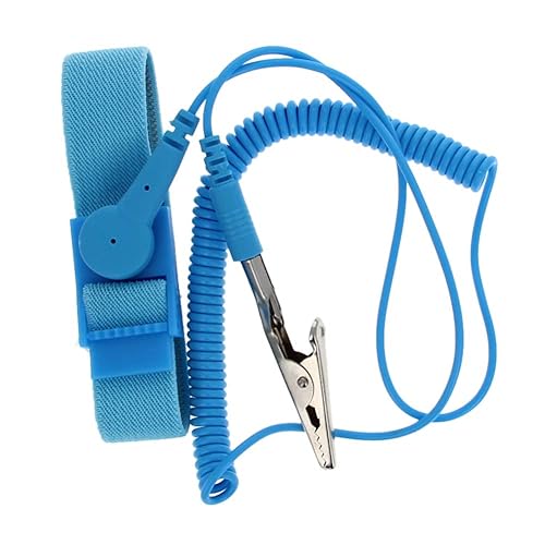 Othmro Correa de muñeca ESD antiestática inalámbrica PV18, pulsera antiestática inalámbrica, correa de muñeca tejida flexible, banda de descarga